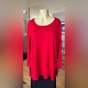 Tahari Red Lightweight Sweater